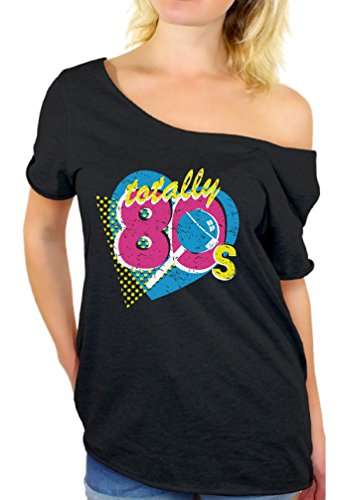 Totally 80s Off Shoulder T-shirt for Women - 7 colors - S to XXL