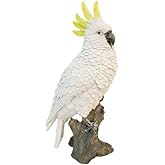 VV-Ladybug Decorative Parrot Garden Statue, Garden Decor Sculptures Statues Outdoor, Cockatoo Bird Tropical Indoor Desk Decor