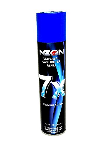 Neon 7X Butane 300ML – New Fuel – Metal Refill Tip – Additional 5 Adaptor Tips