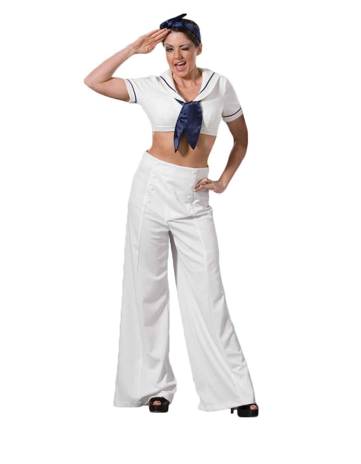 1940s Swing Pants & Sailor Trousers, Shorts & Overalls Navy Sailor World War II Pin-Up Girl Theater Costume  AT vintagedancer.com