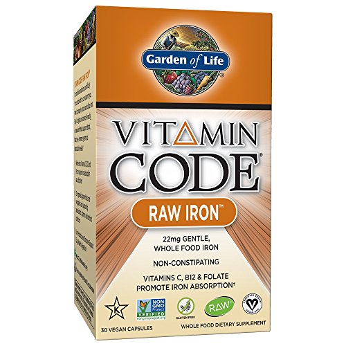 Garden of Life Iron Complex - Vitamin Code Raw Iron Whole Food Vitamin Supplement, Vegan, 30 Capsules