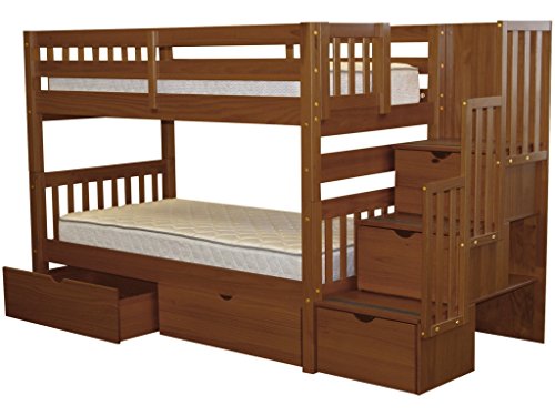 Bedz King Stairway Bed Twin over Twin