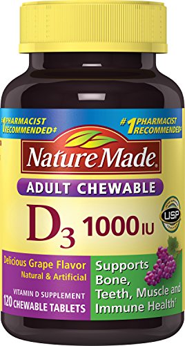 Nature Made Adult Chewable D3 1000 IU Grape Flavored Tablets, 120 Ct