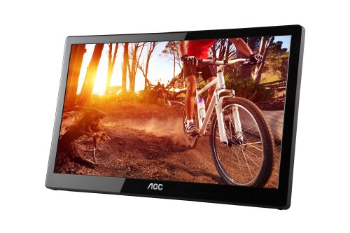 AOC e1659Fwu 16-Inch Ultra Slim 1366x768 Res 200 cd/m2 Brightness USB 3.0-Powered Portable LED Monitor w/ Case