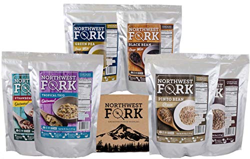 NorthWest Fork Gluten-Free 30 Day Emergency Food Supply (Kosher, Non-GMO, Vegan) - 10+ Year Shelf Life - 90 Servings