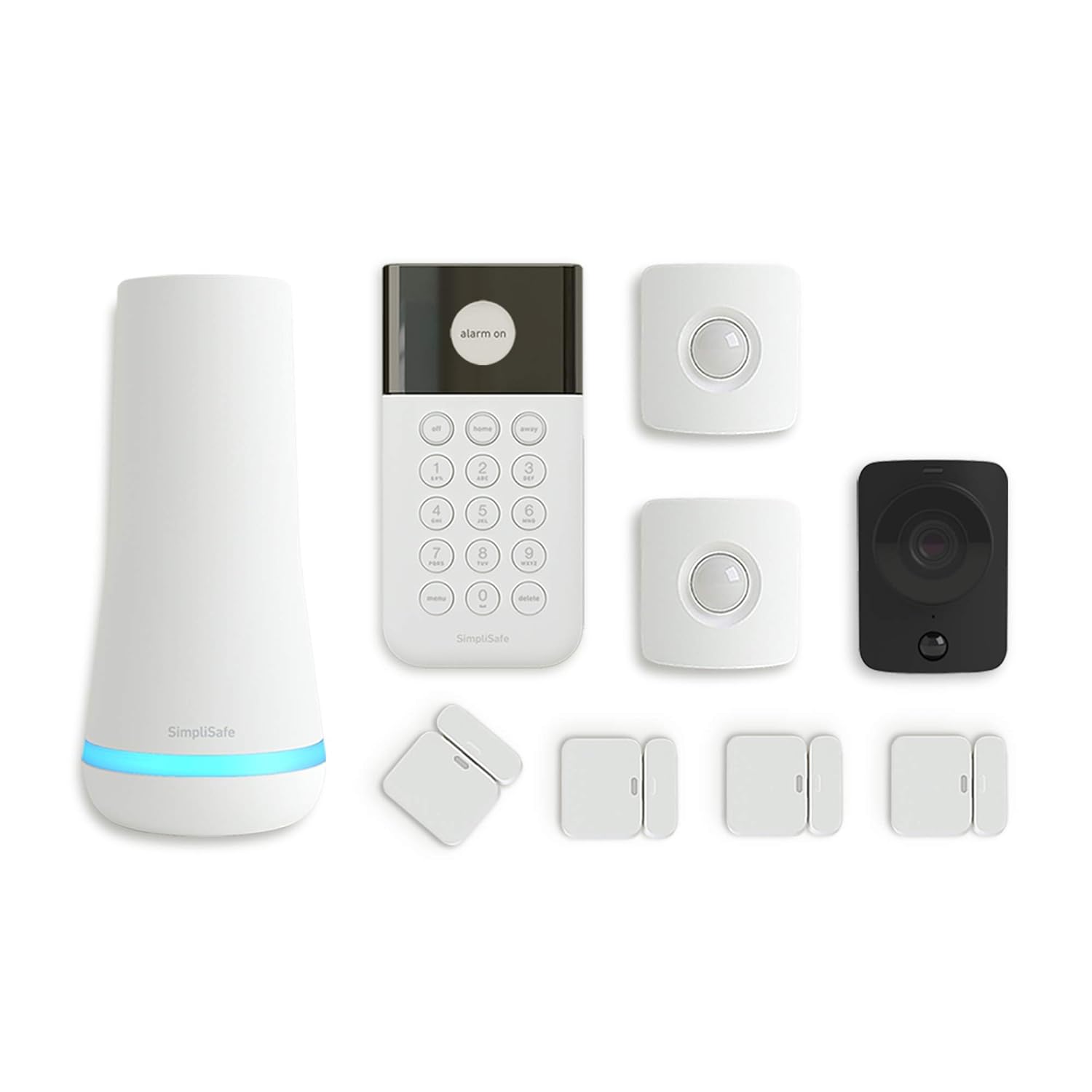 SimpliSafe 815017029711 New Generation Home Security System – 24/7 Monitoring – Home Protection – Wireless Home Security System – 9 Piece Alarm System with Security Camera (White, 9 Pieces)