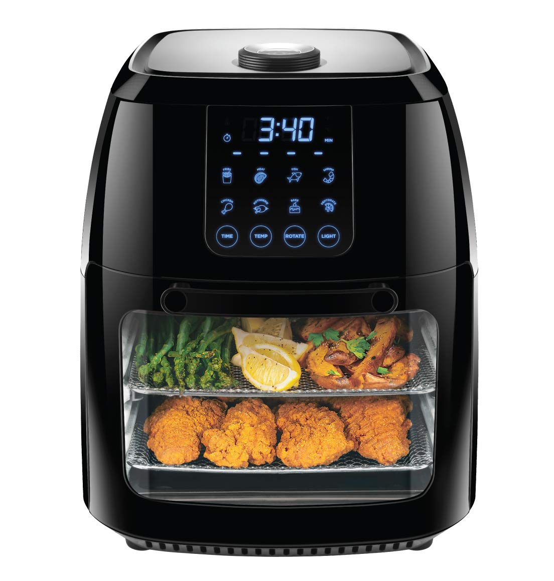 Chefman Digital Air Fryer+ Rotisserie, Dehydrator, Convection Oven, 8 Presets to Air Fry, Roast, Dehydrate, Bake & More, Accessories Included, 6 Liter