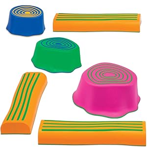 Edx Education Step-A-Trail - 6 Piece Obstacle Course For Kids - Indoor and Outdoor - Build Coordination and Confidence - Physical and Imaginative Play