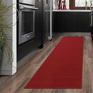 Ottomanson OTH8400-20X59 Ottohome Collection Solid Design Runner, 20" x 59" Red