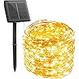 Minetom Solar String Lights for Outside, 33Ft 100 LED Outdoor Solar Fairy Lights, 8 Modes Balcony Lights for Tree Patio Chris