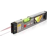 PREXISO 2-in-1 Laser Level 12 in Spirit Level with Light, 100Ft Alignment Point & 30Ft Leveling Line, Magnetic Laser Leveler 