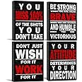 Inspirational Wall Art Poster Quote Motivational Wall Art for Office Living Room Bedroom Gym Black and White Red Positive Quo