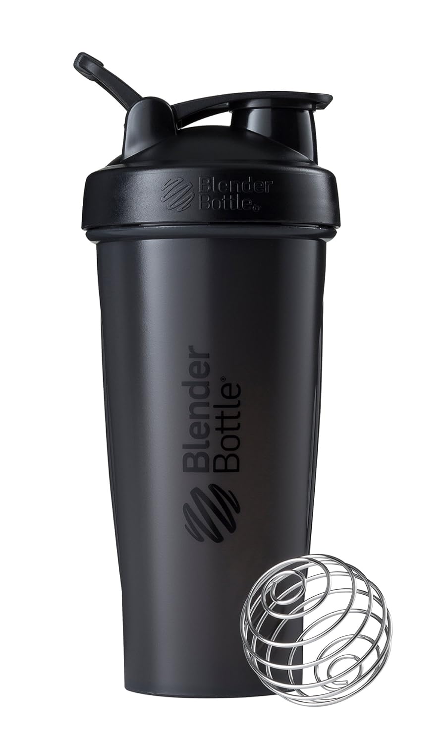 BlenderBottle Classic Loop Top Shaker Bottle, 28-Ounce, Full Color Black