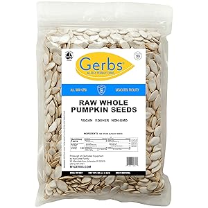 Raw Whole Pumpkin Seeds, 2 LBS by Gerbs – Top 14 Food Allergy Free & Non GMO - Vegan & Keto Safe - Pepitas Grown in USA