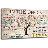 WHAOMIOT In This Office We Are A Team Inspirational Wall Art Positive Modern Decor Poster Canvas Print 24x16 Inch Frame Ready