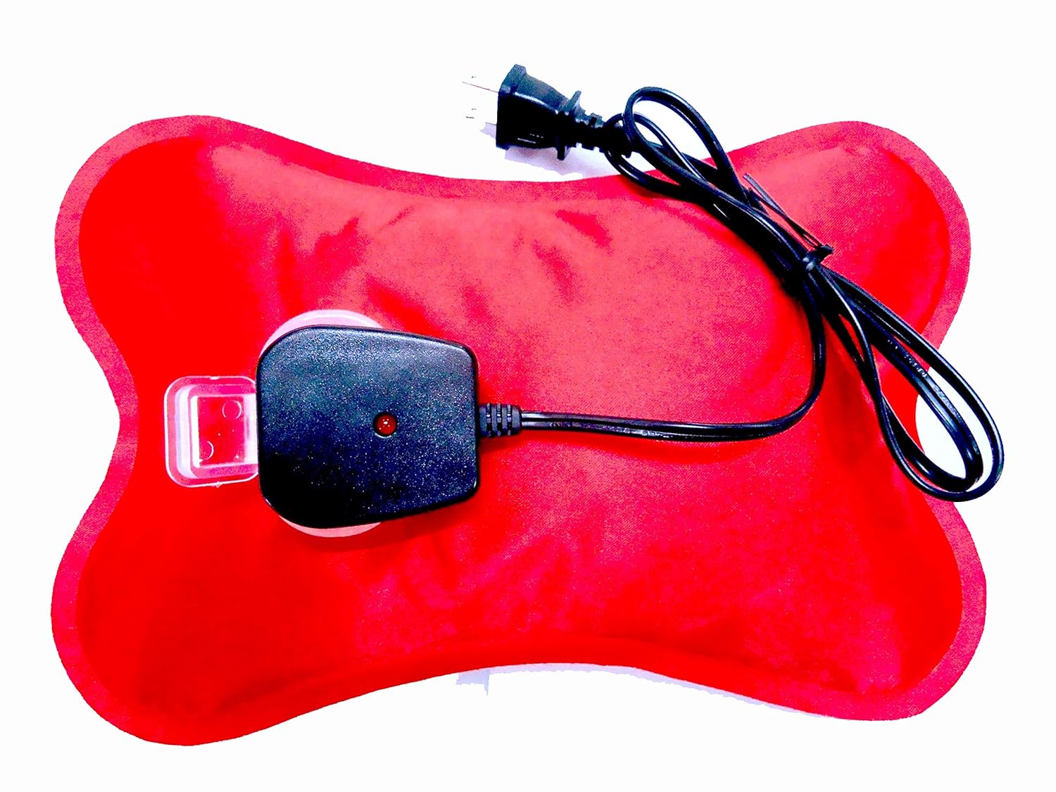 Happy Heat Hot Water Bottle Electric Rechargeable Heating Pads, Zippered Bag, Red