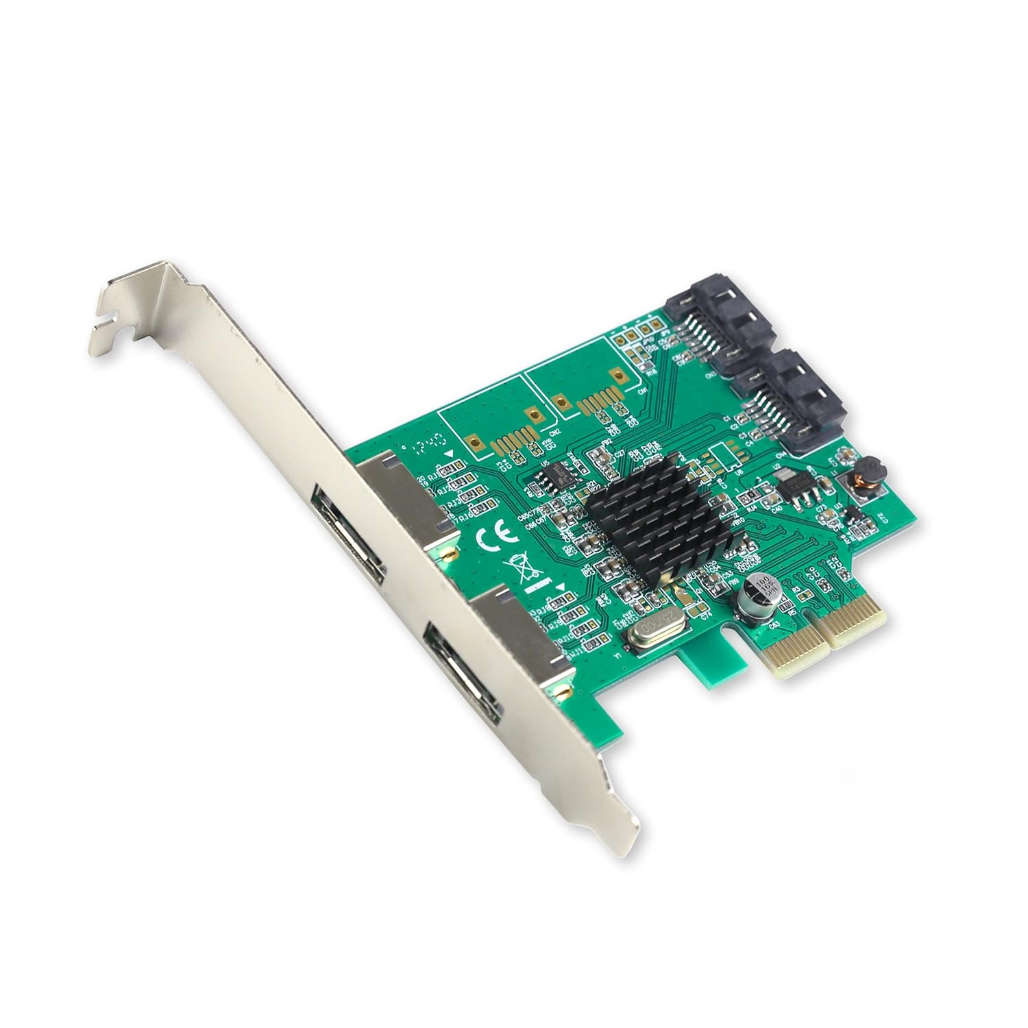 I/O CREST 2 Port SATA III and 2 Port eSATA III PCI-e 2.0 x2 Non RAID Hard Drive Controller Card Marvell 9235 Chipset