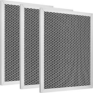 3 Pack 97007696 Aluminum Charcoal Combo Range Hood Filter Compatible with Broan, Kenmore, Maytag, Replace for 1172266, 41F, 5-3082, 51113711, Size 8-3/4 x 10-1/2 x 3/8 Inch