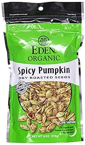 Eden, Organic Dry Roasted Seeds, Spicy Pumpkin, Resealable Bags, 4 oz