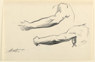 Drawing, Two Studies of an Arm