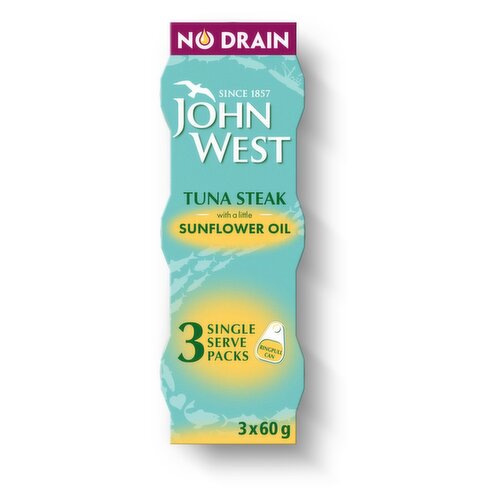 John West Tuna Steak with a Little Sunflower Oil 3 Pack (180 g)