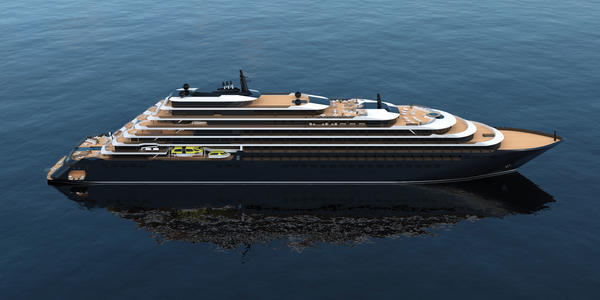 Artist rendering of Ritz-Carlton's Evrima (Image: Ritz-Carlton Yacht Collection) 