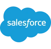 Logotipo da Salesforce, uma empresa que usa o gerenciador de senhas comerciais e a equipe de suporte do 1Password para segurança de acesso.