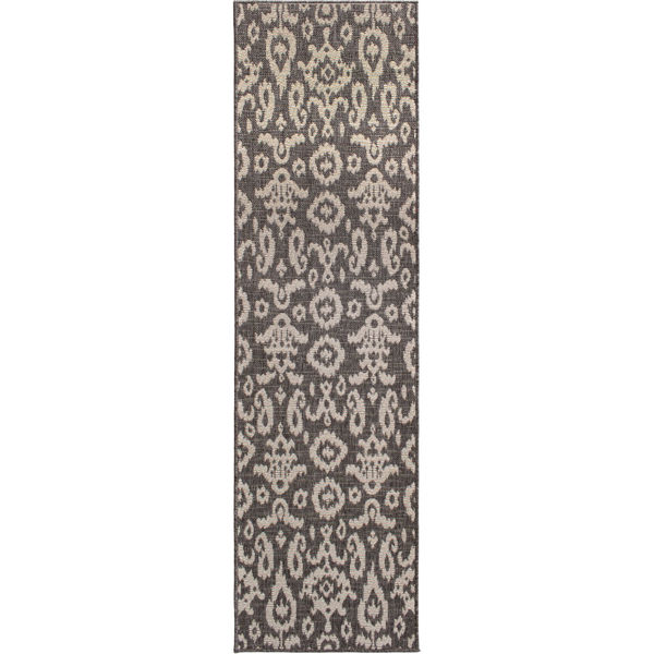 Picture of Easy Clean Grey Ikat Rug