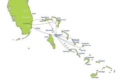 SkyBahamas Airlines route map