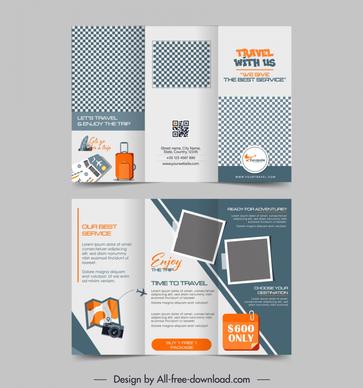 traveling brochure templates trifold tourism elements decor