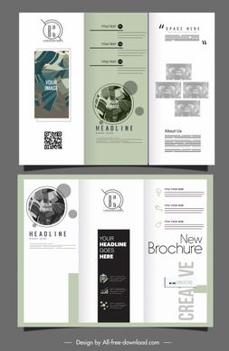 trifold brochure templates elegant classical leaves decor