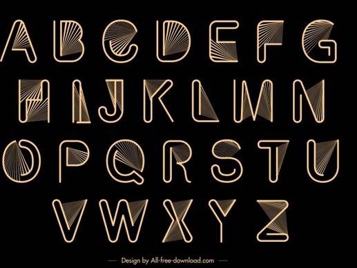 alphabet background black yellow flat rays decor