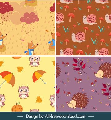 autumn background templates wild nature elements decor