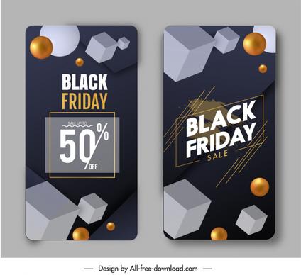 black friday sale poster dynamic 3d geometrical shapes