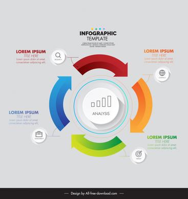 circle arrows infographic template elegant modern 