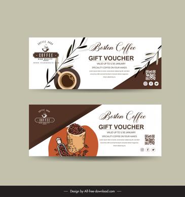 coffee voucher template elegant classic design