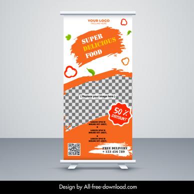 fast food restaurant banner template vertical checkered decor