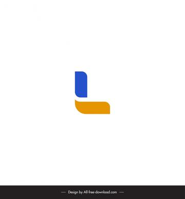 l logo template modern simple flat stylization 