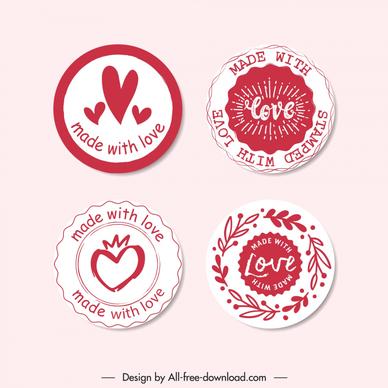   love stamps templates flat leaf hearts texts decor