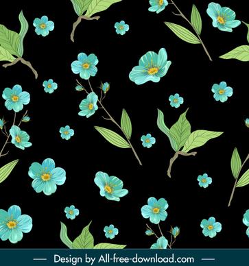 nature pattern template dark elegant leaf petals sketch