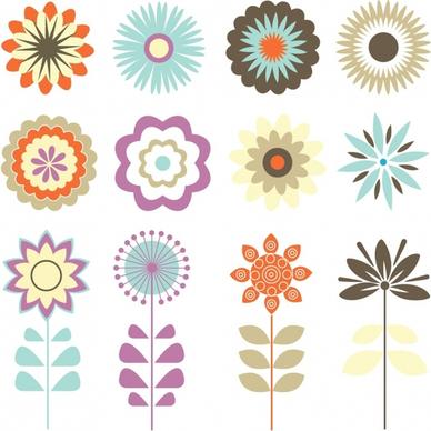 Retro Floral Ornaments