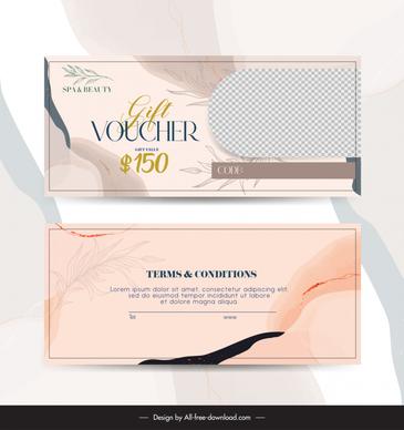 spa voucher template retro leaf checkered 