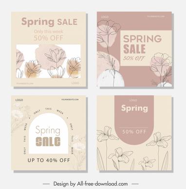 spring sale templates elegant classical handdrawn flora decor