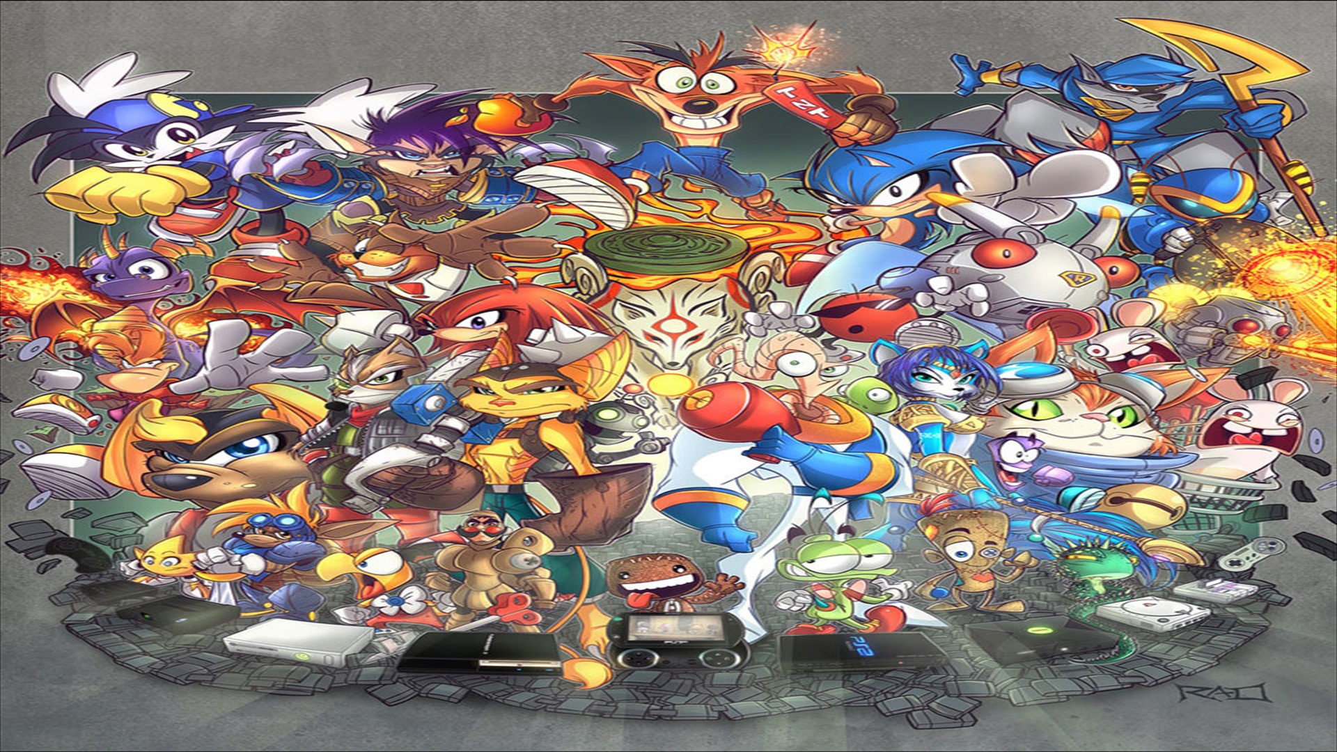 Video Game Character Collage Wallpaper