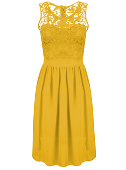 Chiffon Dress - Lace / Fit and Flare / Sleeveless