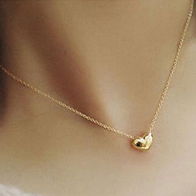 Women's Small 18K Gold Heart Charm Necklace