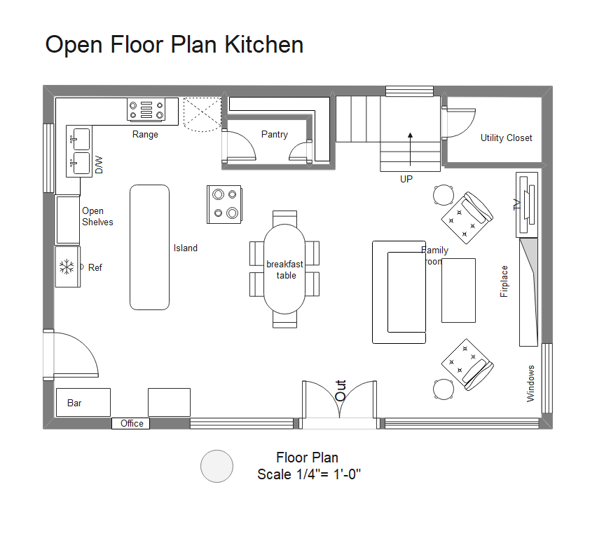 Open Floor Plan Kitchen