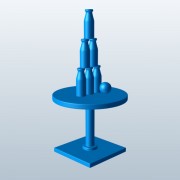 Milk Bottle Toss Game v1  3d model