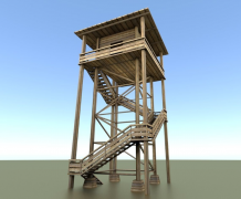 Wachturm aus Holz 3d model