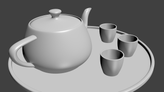 Teapot & glass 3d model